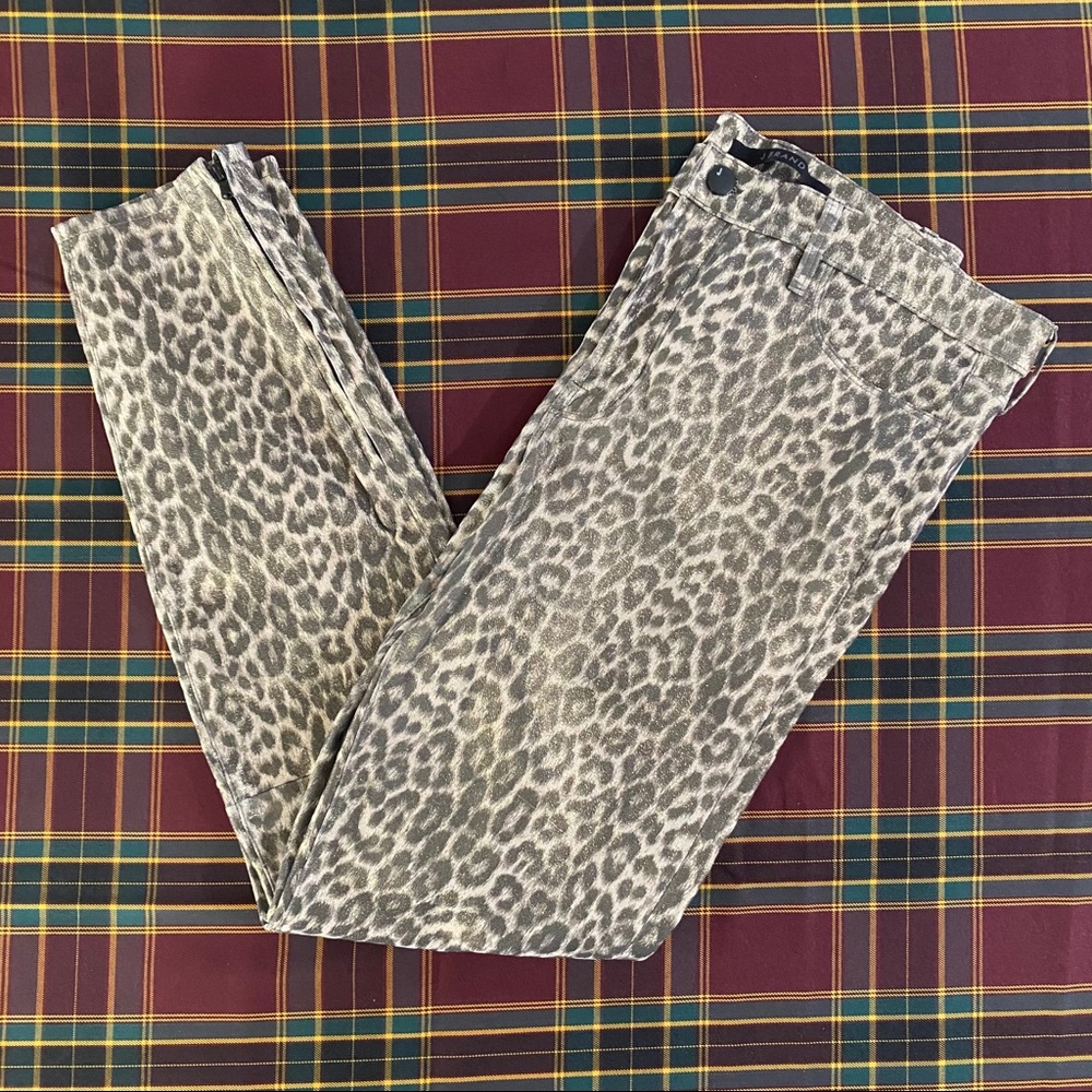 J Brand Jaguar Sparkle Print Leather Pants 31